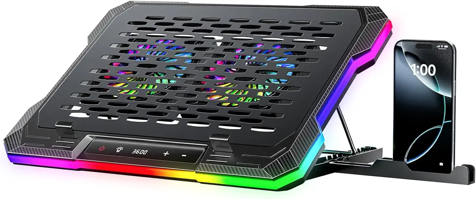 ChillCore 2 Detachable Fans RGB Gaming Laptop Cooling Pad, Rapid Cooling for 15.6-19.3" Laptops, Variable Speed Control, 8 Adjustable Heights - K6 RGB