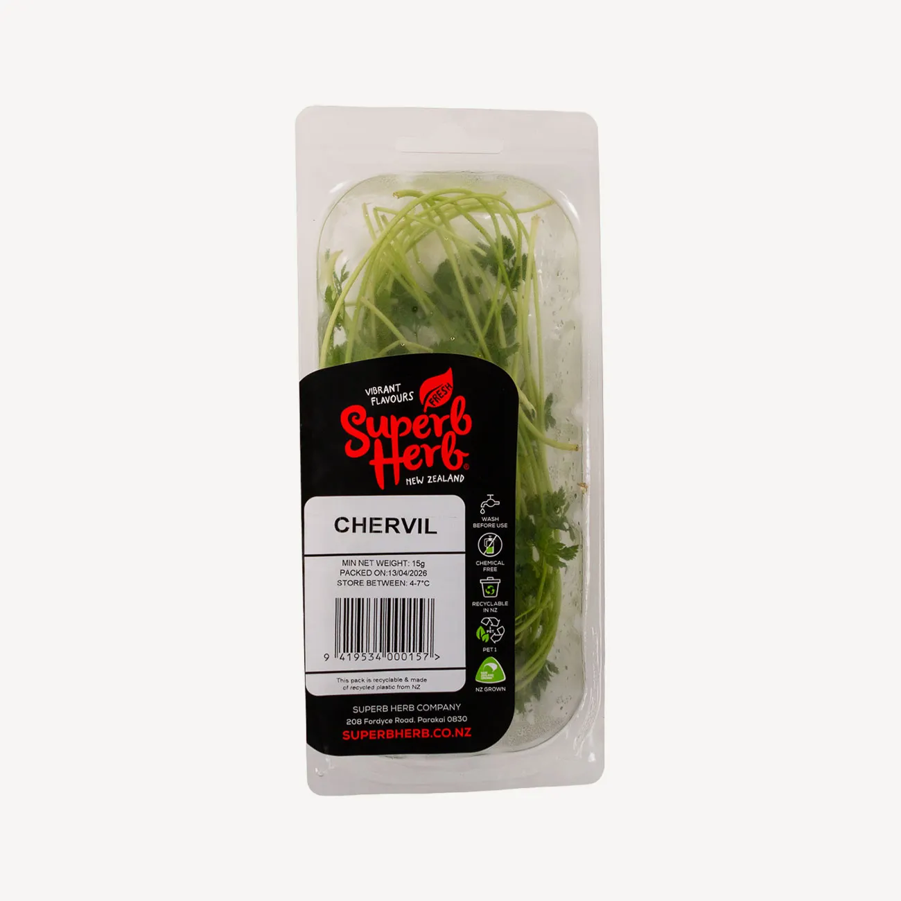 superb herb chervil prepack 15g