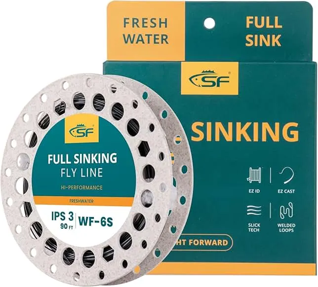 SF Full Sinking Fly Fishing Line Weight Forward Taper Fly Line for Freshwater WF4 5 6 7 8 9S 90FT IPS3/IPS5