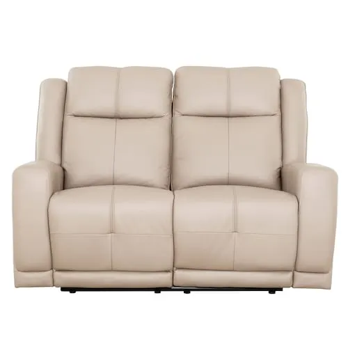 Mattheo 57 in. Taupe Faux Leather Reclining Loveseat