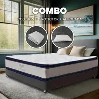 Combo Colchón Vitality Sencillo 100X190 Cm Medio Firme Ortopédico con Almohada Y Protector