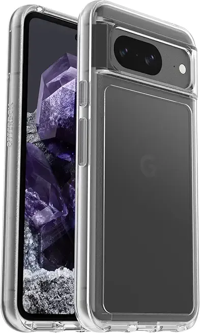 OtterBox Google Pixel 8 Symmetry Series Clear Case - Clear, Ultra-Sleek, Wireless Charging Compatible, Raised Edges Protect Camera & Screen