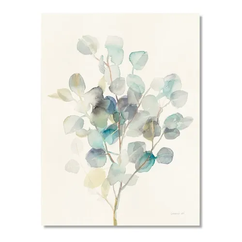 Designart 'Eucalyptus leaves I' Farmhouse Premium Canvas Wall Art - 16x32