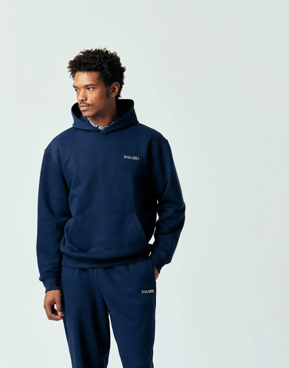 ASOS DESIGN co-ord relaxed printed hoodie in navy