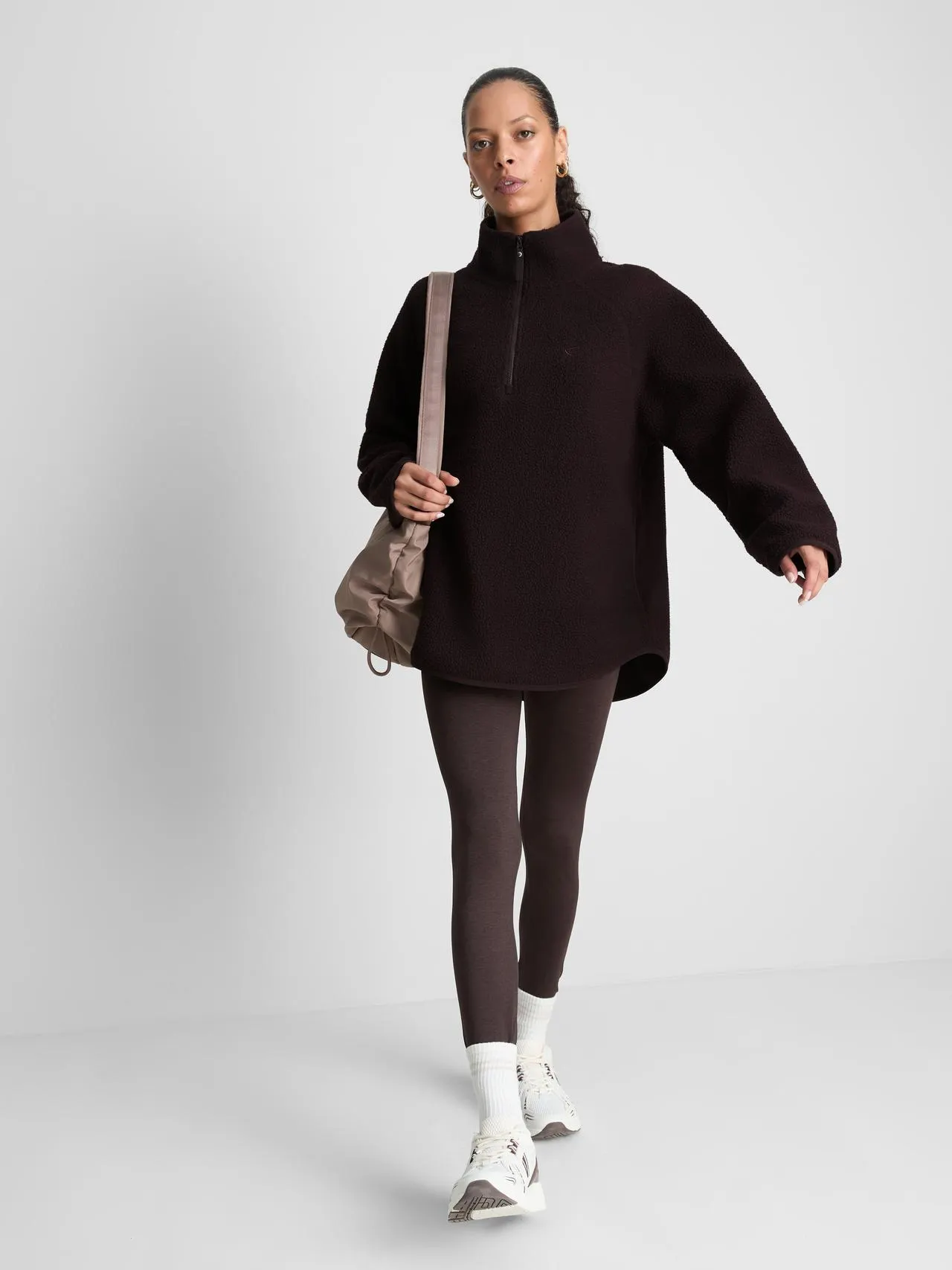 Primark Form | Felpa lunga in sherpa con mezza zip