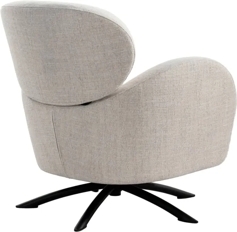 Sting hvilestol stoff Oasis natural, understell S05 svart lakkert, med sving og vipp