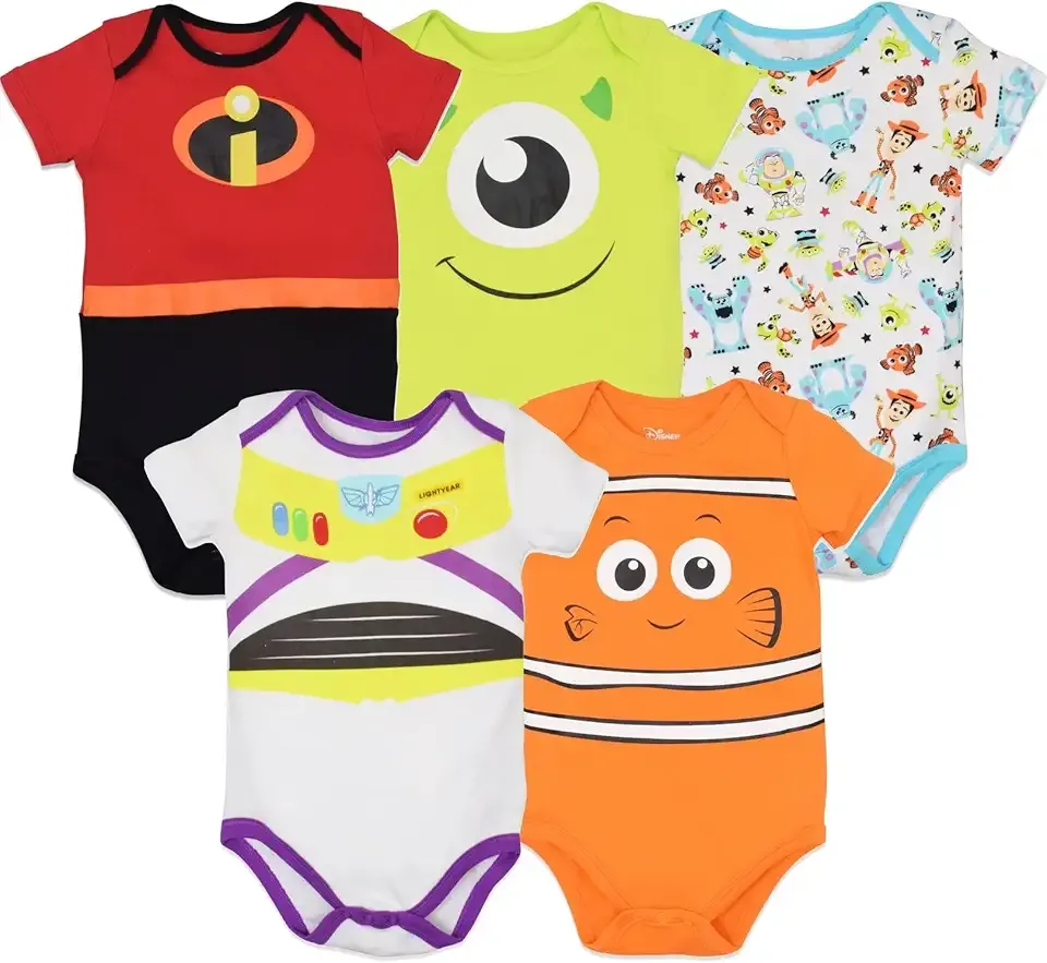 Baby 5 Pack Bodysuits Newborn to Infant Sizes (Newborn - 24 Months)