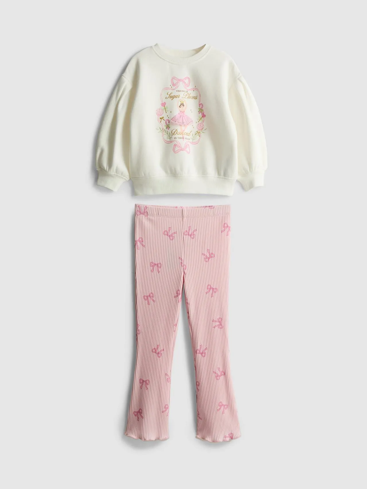 1–9 ans | Sweat-shirt à motif ballerine et legging évasé