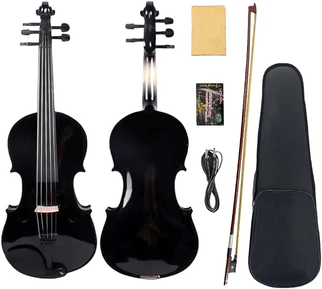 Vetimobato 16 Inch 5-String Electric Viola - FCGDA Tuning Electric Acoustic Viola for Students, Adults, Professional - Handmade Maple &…