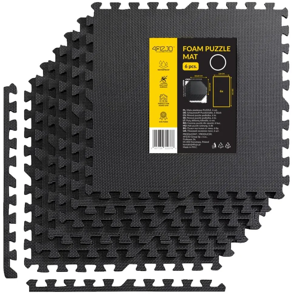 Pěnová podložka PUZZLE 4FIZJO – 6 kusů, 180 × 120 cm