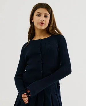 Cardigan met fijn ribpatroon