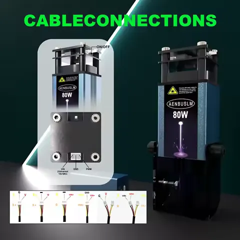 AENBUSLM 40W 80W Laser Engraving Head 450nm Blue Light Laser Module CNC Laser Cutting Machine DIY Engraver Woodworking Tools