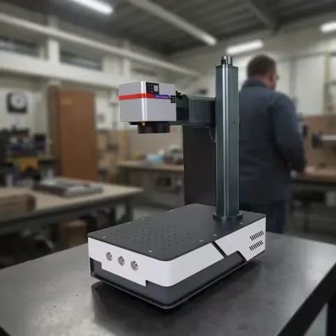 USA Spot Stock Desktop Fiber Laser Marking Machine Raycus 30W 50W Mini Fiber Laser Engraver Wood Metal Glass Engraving Milling Machinery