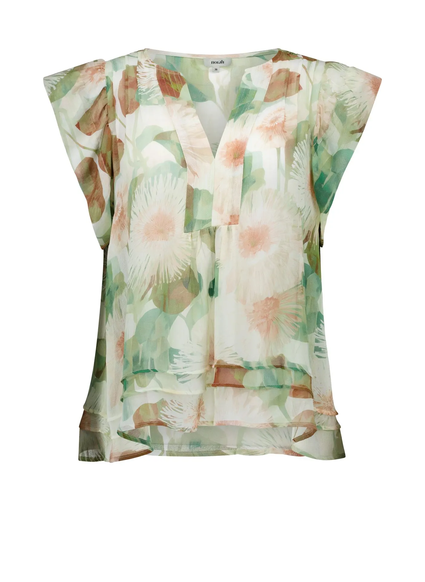 Groene blouse met botanische print