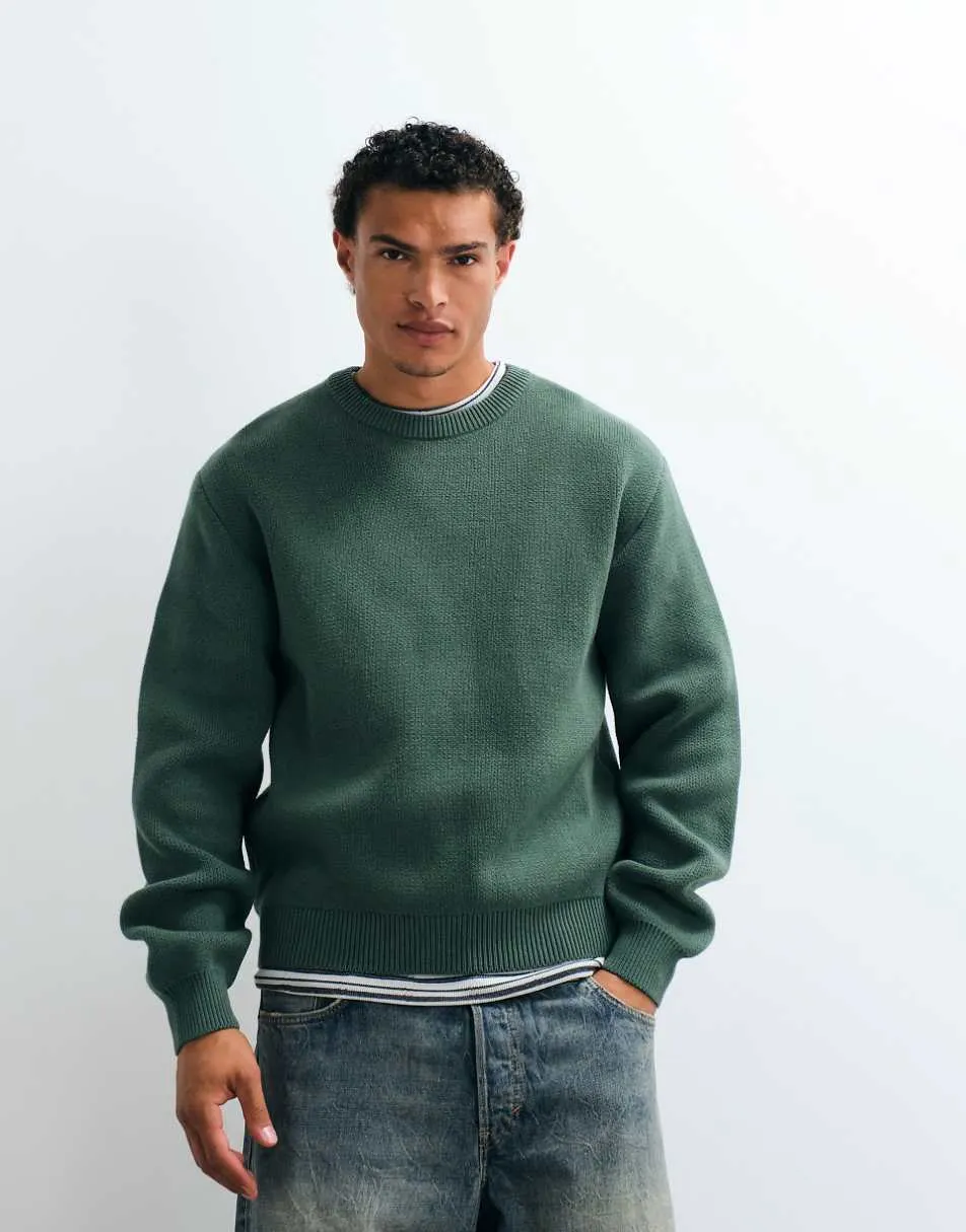 Weekday jumper in dark green exclusive to ASOS