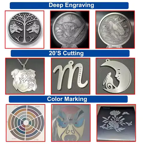 300W JPT Mopa Fiber Laser Marking Cutting Machine Deep Laser Engraving for All Metal Jewelry Laser Engraver for Drilling ngraver