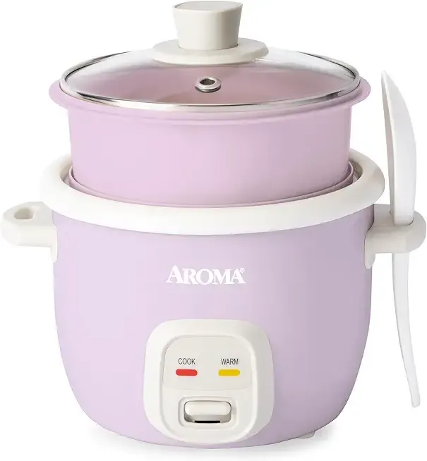 AROMA® CoreCoat Rice Cooker with Pop-Up Food Steaming Basket (4 Cups Cooked, 2 Cups Uncooked, 1 Qt)
