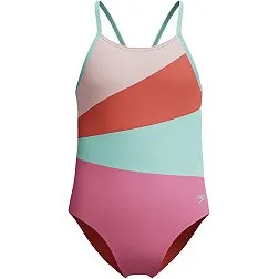 Speedo Girls' Radiating Splice One Piece Swimsuit