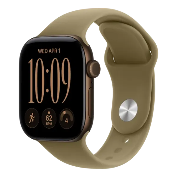 Apple Watch Series 12 GPS 42 mm mørk bronse aluminium, oliven Sport Band - S/M