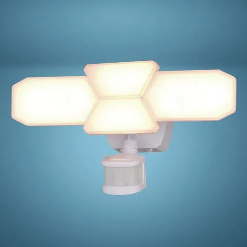 Patriot Lighting® Dualux White LED 4-Head Motion Sensor Outdoor Security Flood Light