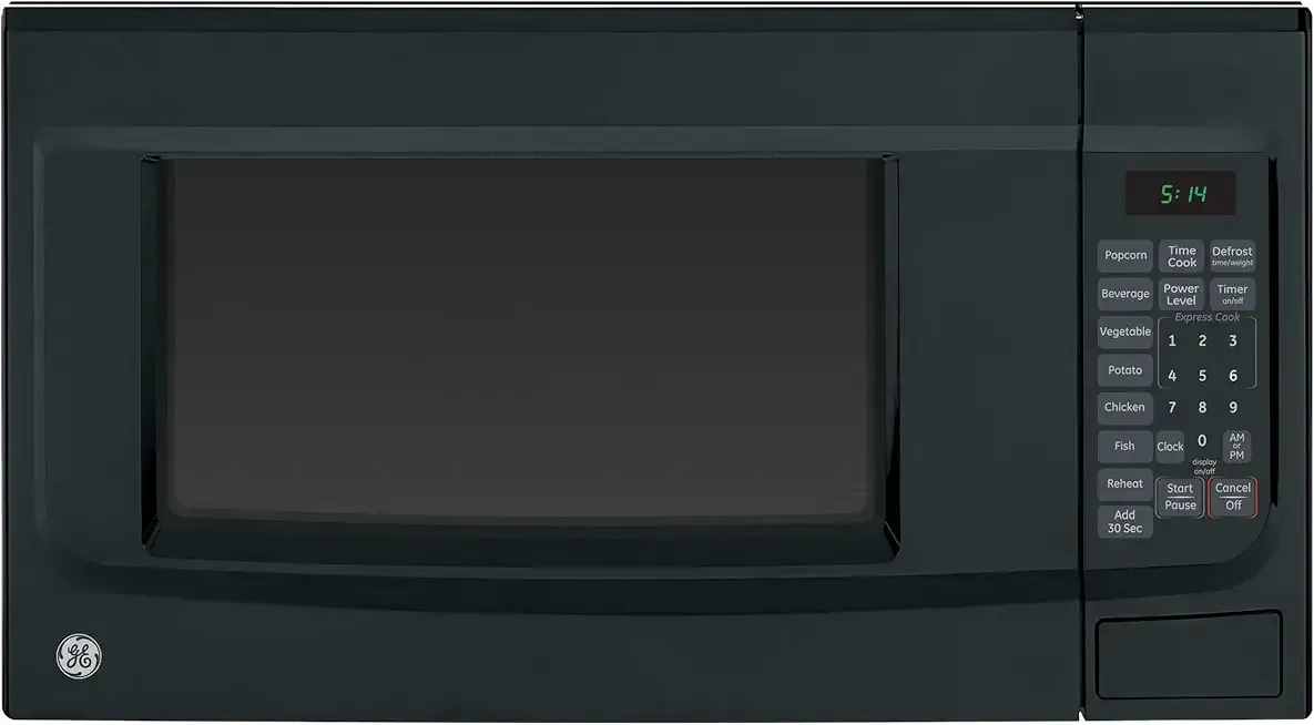 GE Countertop Microwave Oven, 1.7 Cubic Ft., 1,100-watt Capacity, 7 Auto Cooking Settings, Child-Lock Technology, Kitchen Essentials for the Countertop, Dorm Room or Apartment, Black
