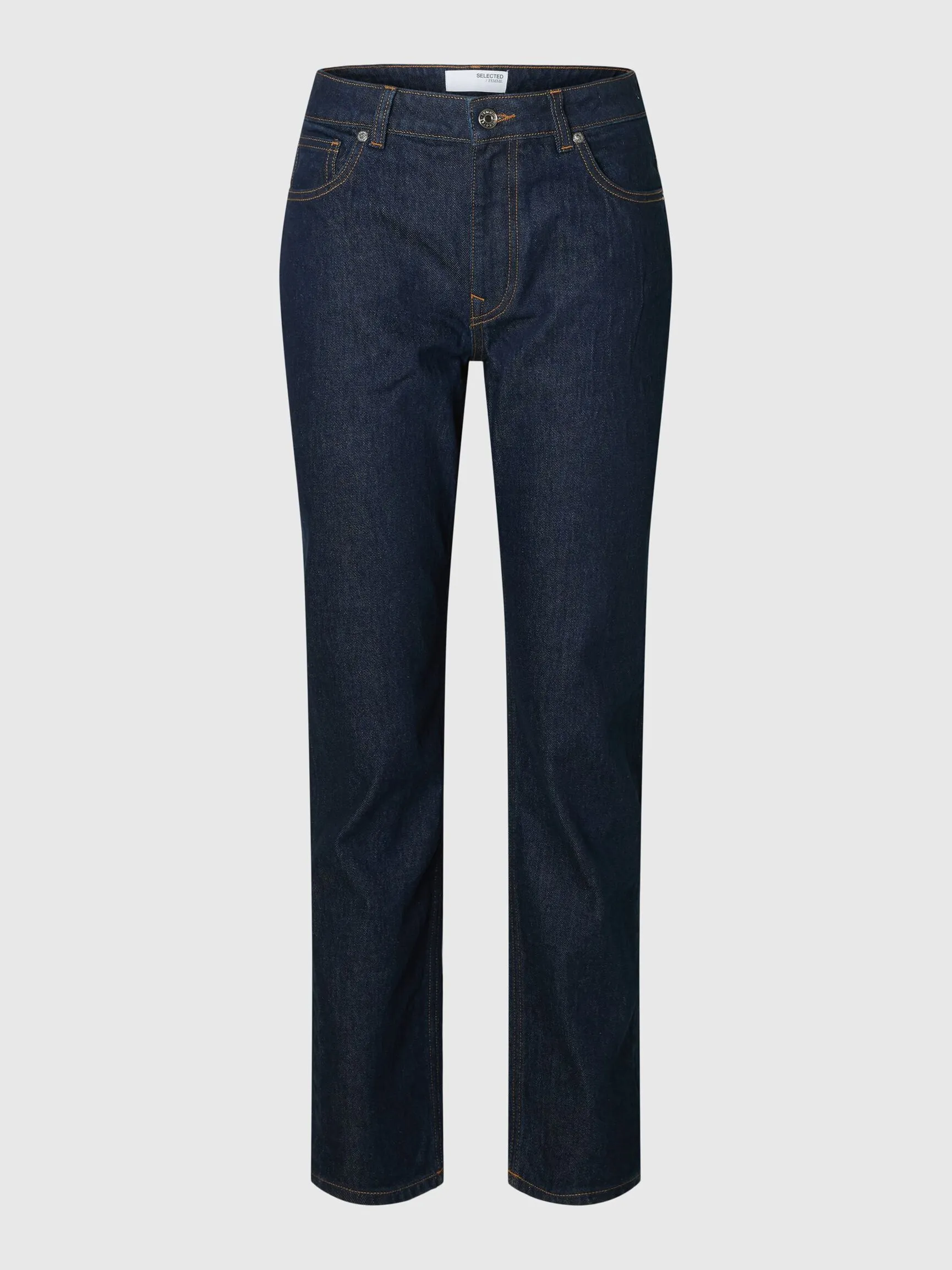 MID WAIST SLIM JEANS MED TAPERED FIT