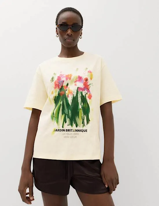 Oversize-T-Shirt aus reiner Baumwolle mit Grafik
