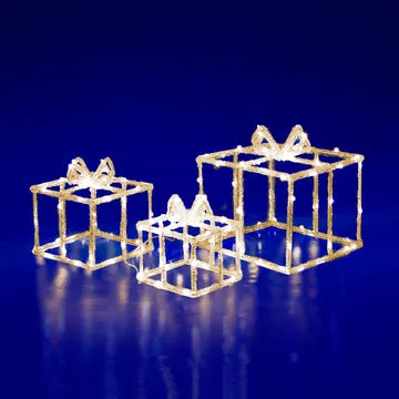 Catena Luminosa 3 Pacchi Regalo 135 Led Bianco caldo