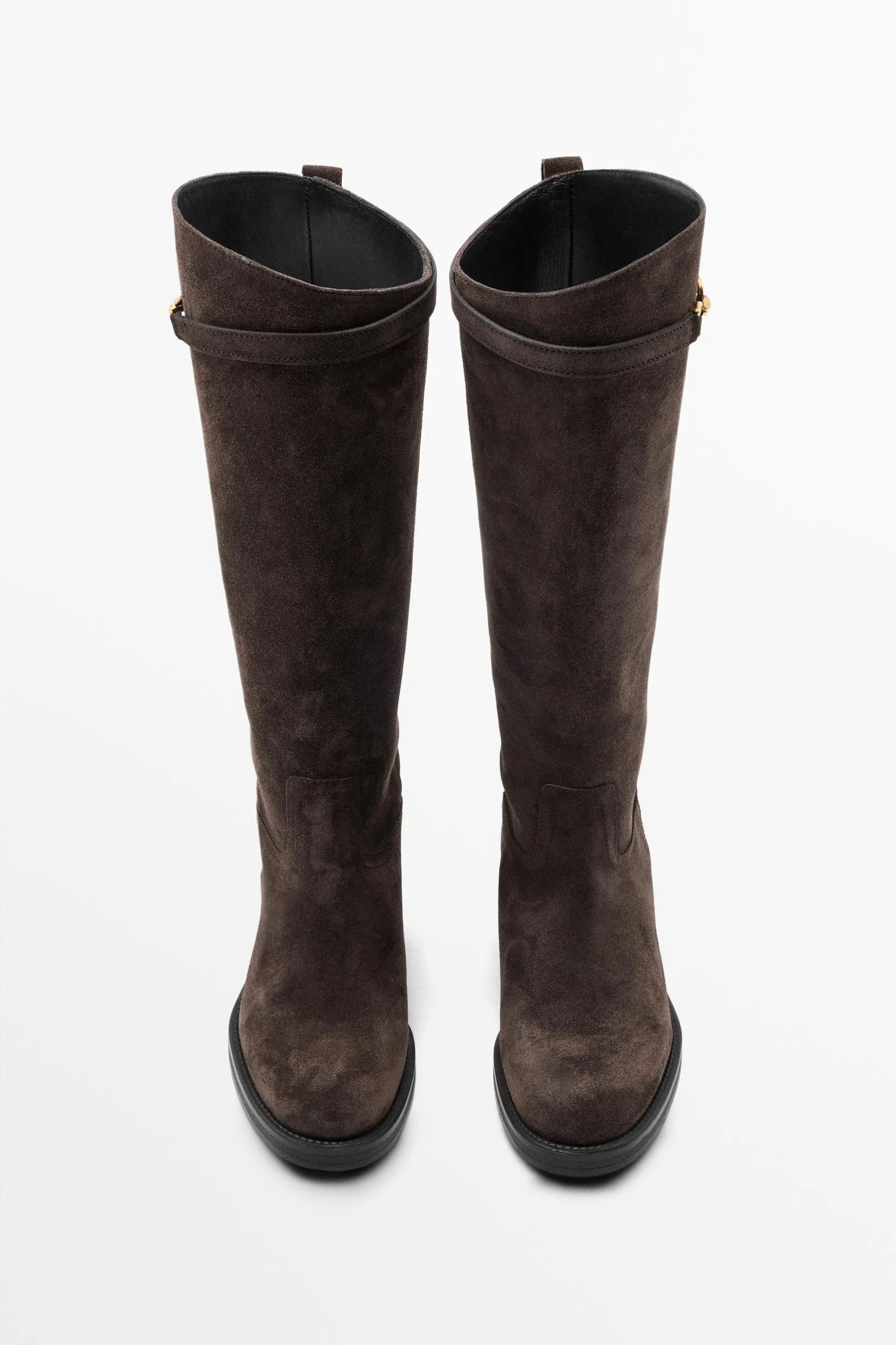 Split suede leather equestrian boot