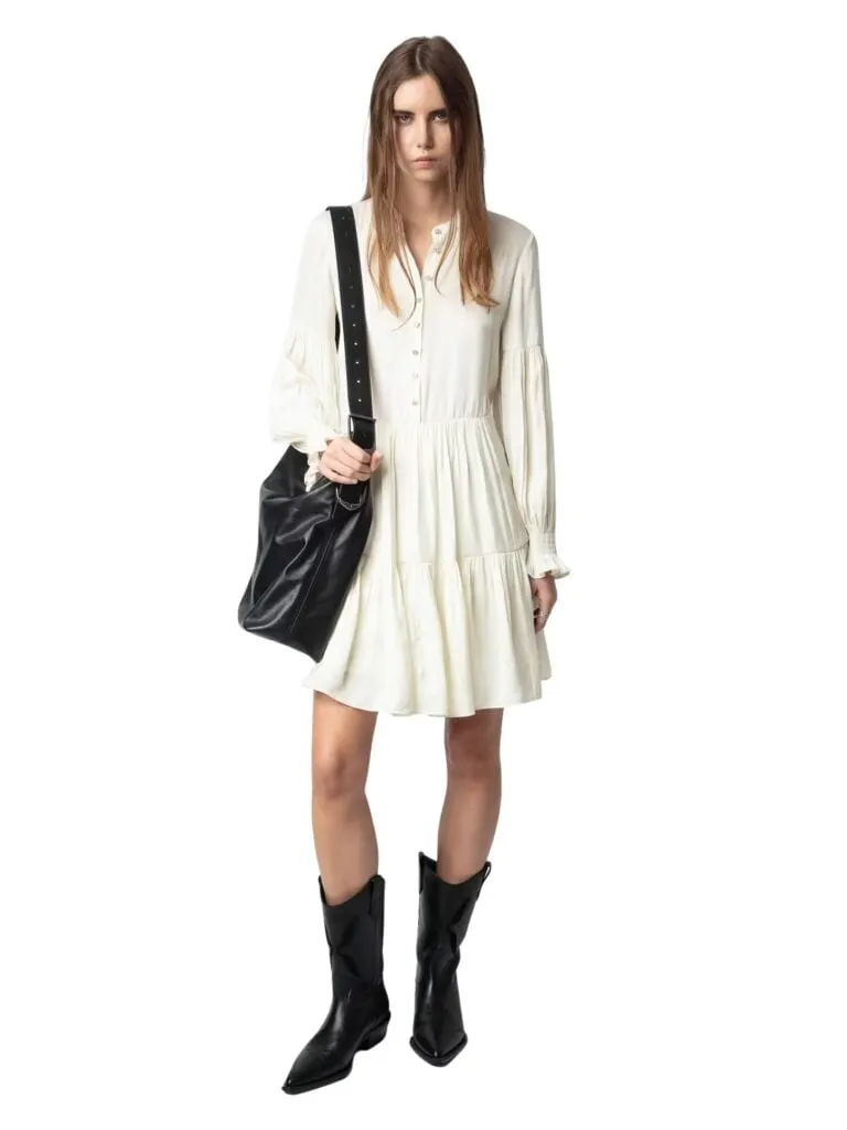 Randy Satin Dress - Hvit