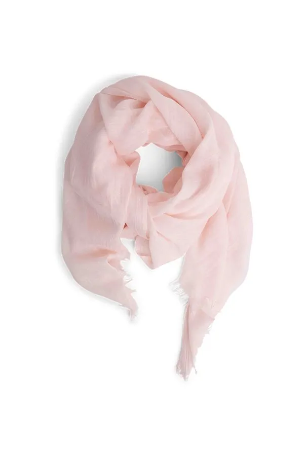Fijngeweven lichtroze sjaal