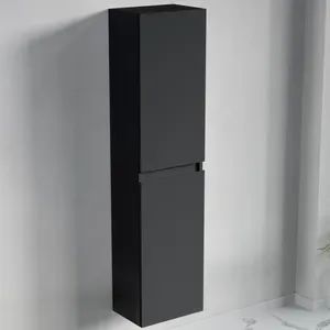 Columna de baño suspendida 4 estantes 140 cm negro mate - LOMAZOO Marbella