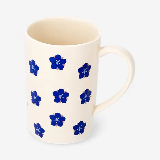 Krus med blå blomster - 570 ml