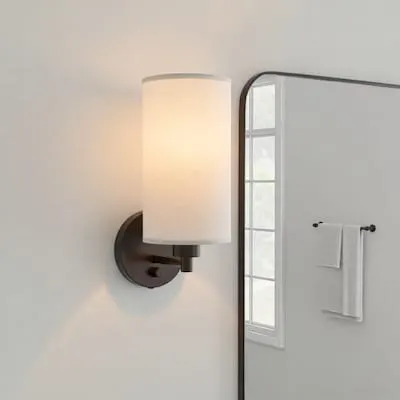 allen + roth Korto 5-in W 1 -Light Bronze Transitional Wall Sconce