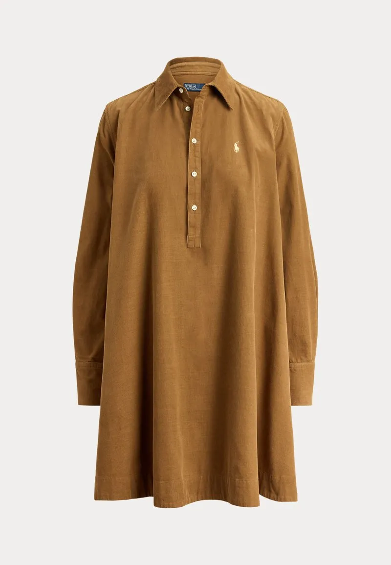 CORDUROY SHIRTDRESS - Skjortekjole - tan