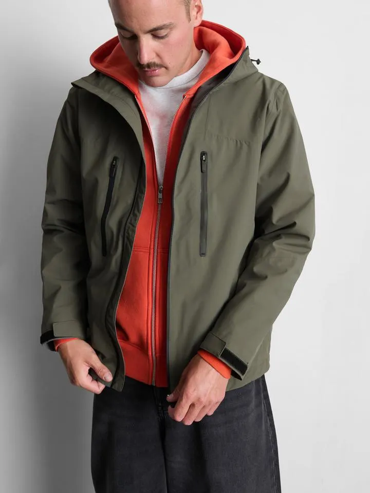 Imperméable zippé à capuche