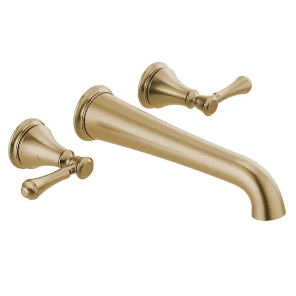Delta Cassidy Gold 2-Handle Wall-Mount Tub Filler Trim Kit in Champagne Bronze (Valve Not Included)
