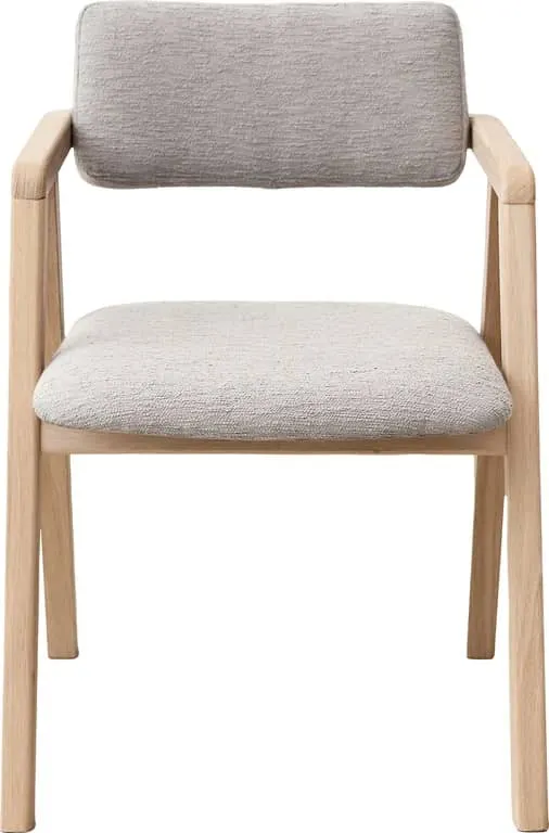 Nigel spisestol Hvitoljet, stoff Domino beige