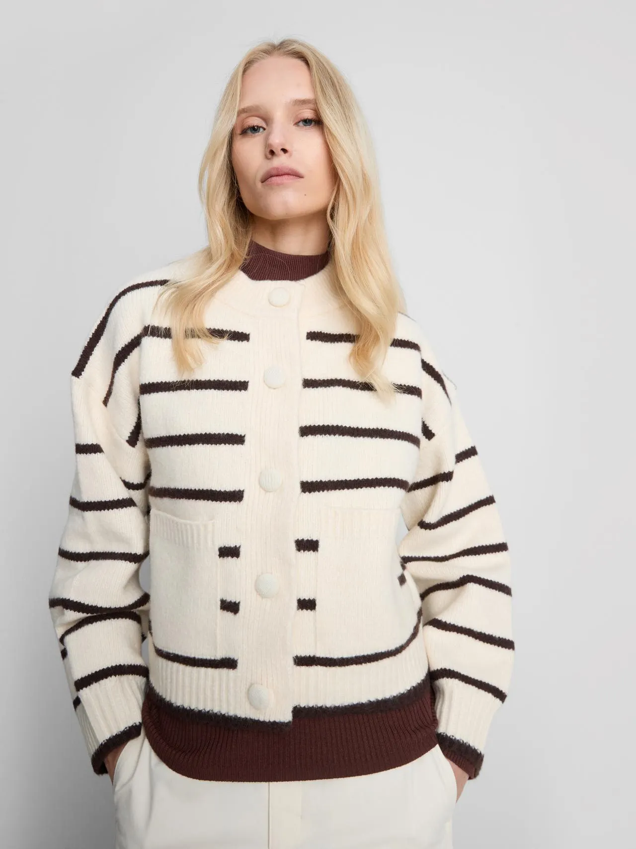 Cardigan bomber lavorato a maglia