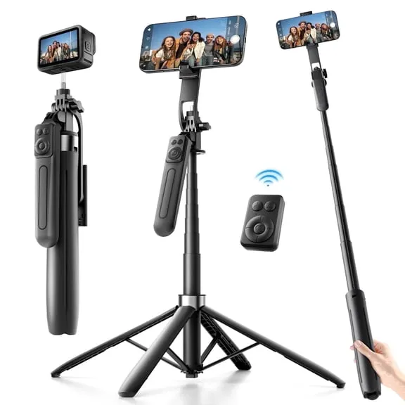 Flash Deal Tripod for iPhone, Phone Tripod & Selfie Stick for iPhone with Remote, 71" Extendable Portable Phone Tripod Stand, 360 Rotating Cell Phone Holder for Video Recording, Compatible with Android $19.89 Was $99.99
