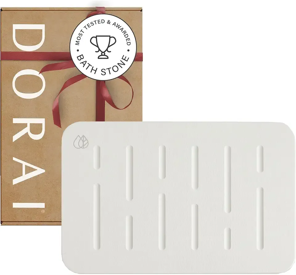 Dorai Home Bath Stone Mat 23.6"x15.4" – Luxury Diatomite Stone Mat, Quick-Dry, Non-Slip, Rain Sandstone
