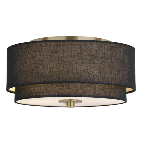 Patriot Lighting® Burnaby Matte Brass 2-Light Semi-Flush Mount Ceiling Light