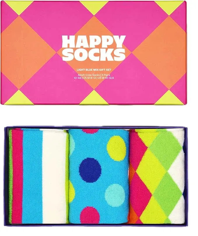 3-Pack Light Blue Mix Socks Gift Set