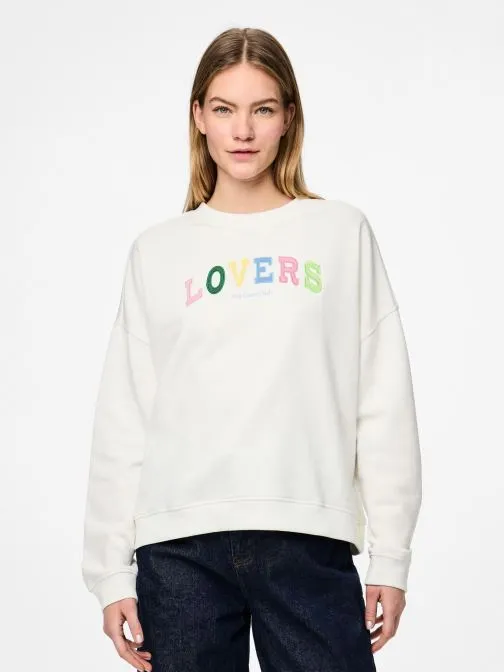Sweater PCTOVE LS SWEAT BC dames wit