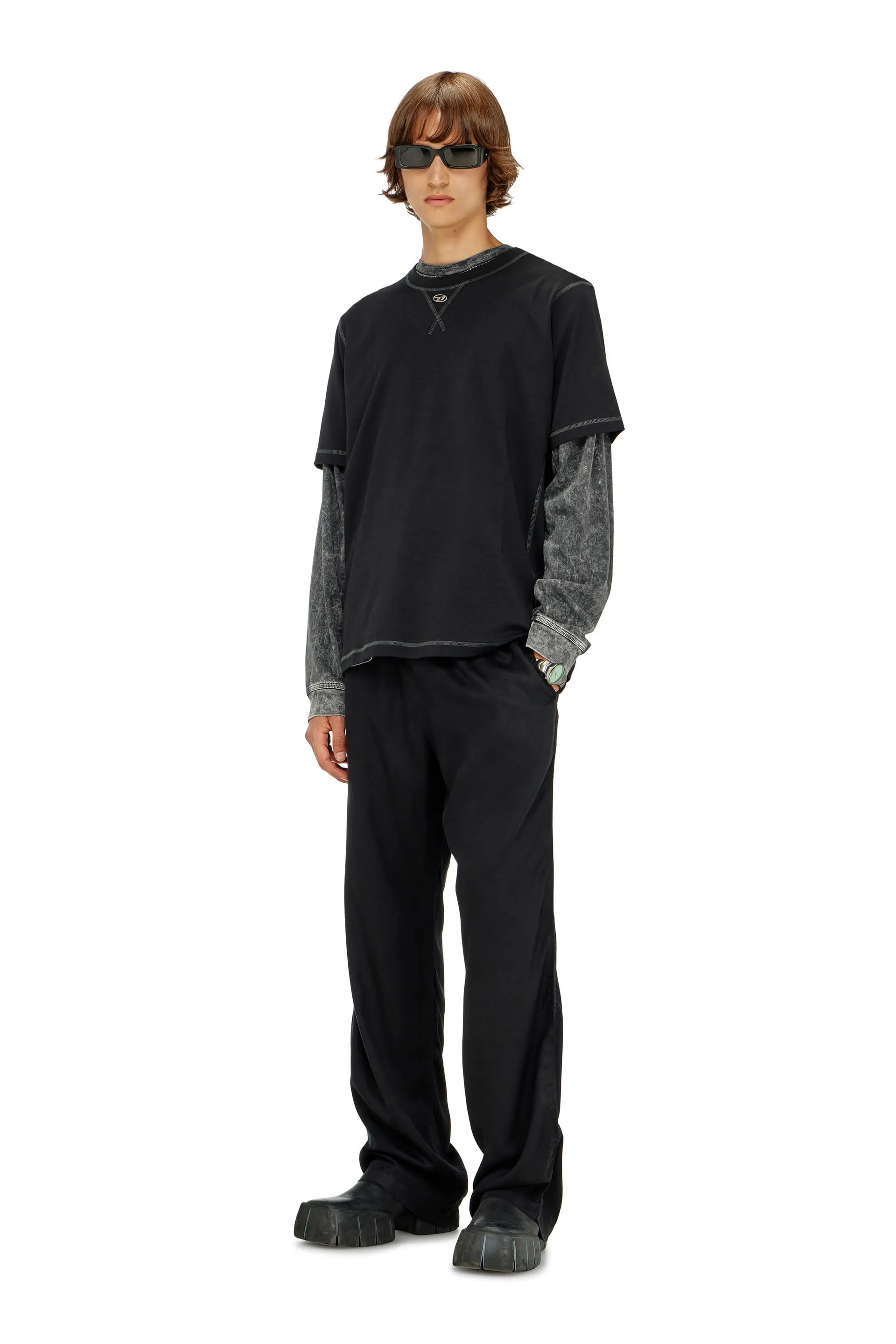 Regular T-shirt with crew neck and Oval D
