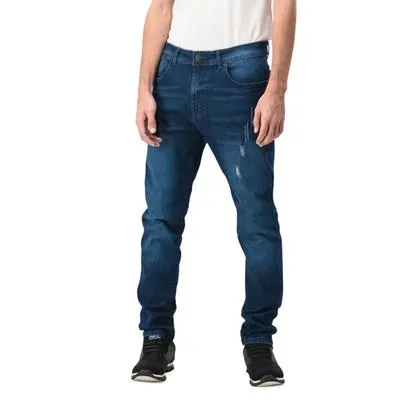 Jeans Hummo Hombre Corte Slim con Desgarre