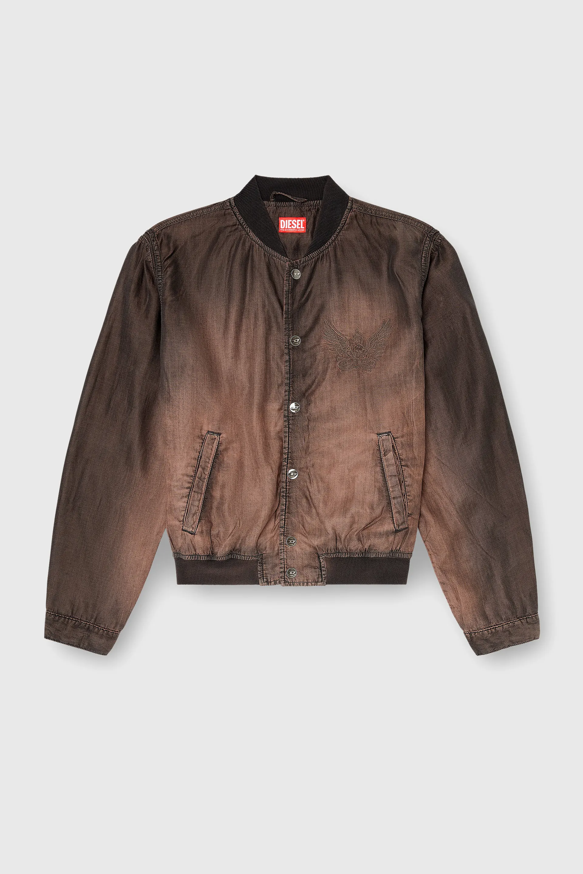Bomber jacket in fluid coated denim