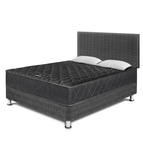 Dormitorio Paraíso Majestic Black 2 Plazas + 2 Almohadas + Protector