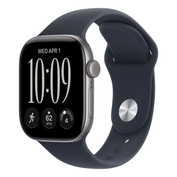 Apple Watch Series 12 GPS 42 mm stellargrå aluminium, marineblå Sport Band - S/M