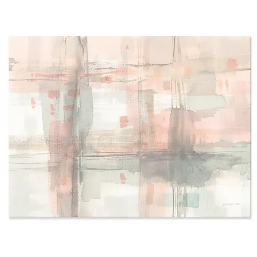 Intersect Ii Grey' Pink Modern Premium Canvas Wall Art - 40X30